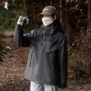 啄木鳥(niǎo)三合一沖鋒夾克衣外套男秋冬季夾克可拆卸防風(fēng)保暖情侶戶(hù)外登山服 【男女同款】金剛灰-單衣春秋款 L(建議150-165斤)