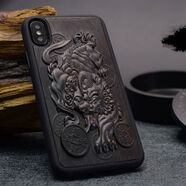 黑檀木浮雕手機(jī)殼8plusiPhone6s7關(guān)公蘋果X/XR XS MAX紫光檀木質(zhì) 貔貅 定制其它型號(hào)