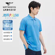 七匹狼【涼風(fēng)POLO衫】短袖t恤男涼感抗菌夏季男士T恤上衣通勤百搭男裝 112(中藍(lán))1D1E30606666 XL 175/92A