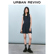 UR2025春季新款女裝撞色蕾絲蝴蝶結無(wú)袖牛仔連衣裙UYY850049