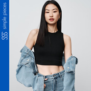 simple pieces春季新品SPS上衣女莫代爾無(wú)袖背心 經(jīng)典黑（現(xiàn)貨） S