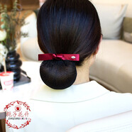 梔子花開(kāi) 頭花網(wǎng)兜發(fā)夾職業(yè)盤(pán)發(fā)網(wǎng)發(fā)套護士賓館物業(yè)酒店銀行工作蝴蝶結飾 韓版玫瑰酒紅色細網(wǎng)