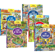 My Big Wimmelbook A Day at the Zoo Fire Trucks My Busy Day Cars and Things That Go全景圖畫(huà)世界找找樂(lè )益智 英文原版 全