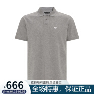 阿玛尼（ARMANI）ARMANI阿玛尼男装新款短袖POLO衫男士T恤棉质经典鹰标logo 灰色（8N1FQ2） S（100-120斤）仅供参考