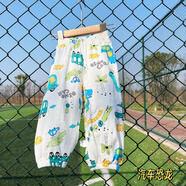 Opeodly夏日防蚊褲男女寶外出燈籠褲寶寶薄款松緊長褲男女童防蚊網(wǎng)紗 汽車恐龍 73 CM
