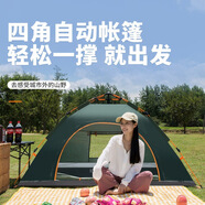 威迪瑞 戶外帳篷全自動(dòng)便攜式3-4人防雨野外露營(yíng)帳篷免搭建帳篷套裝裝備 【一門一窗款】2-3人軍綠