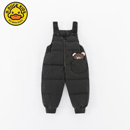 G.duck兒童背帶羽絨褲男童外穿可開(kāi)檔冬季連體褲嬰幼兒童裝白鴨絨保暖褲 深灰色 90 尺碼1~2歲【 80-90cm】