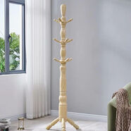 鑫友利 鑫友利中式全實(shí)木衣架落地臥室掛衣架家用衣服架子辦公室 大號原木色