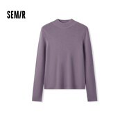 森馬（Semir）[商場(chǎng)同款]毛衣女緊身羊毛衫2024冬半高領(lǐng)打底衫顯瘦101724107003