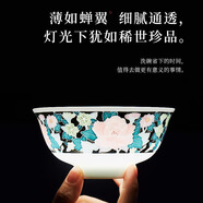 紅官窯餐具米飯碗湯面碗單個(gè)釉下彩兒童餐具中式家用白瓷碗碟勺醴陵瓷器 盛世繁華【買五贈(zèng)一】 飯碗【1個(gè)】