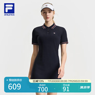 FILA 斐樂官方女裝連衣裙2025夏新款網(wǎng)球運(yùn)動(dòng)簡(jiǎn)約基礎(chǔ)翻領(lǐng)修身連身裙 RD寶藍(lán)-NV 3XL 185/100A/XXXL