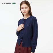 LACOSTE法國鱷魚女裝經(jīng)典款保暖圓領(lǐng)針織開衫外套女|AF1020 166/藏青色 XS 34