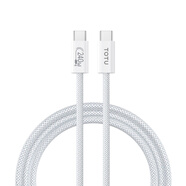 TOTU高功率240W快充數(shù)據(jù)線雙typec接口華為筆記本電腦編織充電線華為蘋果15小米適配 2米-白色-240W編織