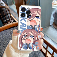 澤錫適用蘋(píng)果xs/xr手機殼xsmax液態(tài)硅膠iPhone6s/7/8p/12/11ProMax防摔軟殼se2/se3動(dòng)漫二次元12promax 五等分的花嫁-新娘-中野三玖 液態(tài)硅膠直邊【古董白】-下單備注手機型號