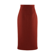 韓語(yǔ)琳空間韓語(yǔ)琳秋裝小香風(fēng)套裝2023新款高級感時(shí)尚外套半身裙兩件套冬 酒紅色半身裙（下單后20天貨） L