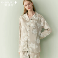 Gainreel歌瑞爾超柔軟親膚治愈助眠睡衣女舒適宅家情侶透氣長(cháng)袖家居服套裝 女裝-復古卡其色 XL