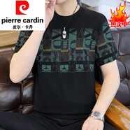 皮爾卡丹（pierre cardin）成熟男人新款夏季冰絲圓領(lǐng)t恤透氣涼感半袖大碼速干30-50歲體恤衫 003黑色 輕奢冰絲 2XL