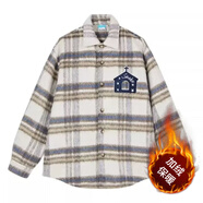 逐夢(mèng)顏襯衫男長(cháng)袖港風(fēng)痞帥韓版潮流純色寬松ins休閑垂感免燙襯衣男外套 重磅升級卡其毛呢雙層秋冬刺繡款 2XL