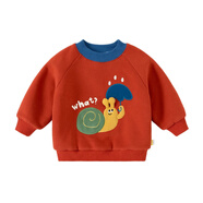 嘟嘟家寶寶衛衣冬裝兒童冬季衣服男童卡通加厚上衣女童保暖童裝冬款vip 番茄紅 90