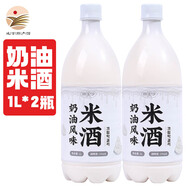 宋玉今韓國米酒朝鮮族延吉米酒瑪格麗酸甜口小木屋米酒 1%vol 1L 2瓶 【奶油米酒1L*2瓶】