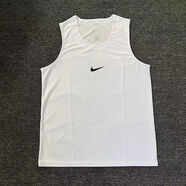 NBA VIBE-NIKE體育比賽NBA健身背心訓練籃球跑步休閑高彈力健身運動(dòng)背心 速干中間單小勾背心 白色 3XL [建議145-160斤]