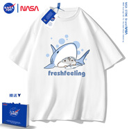 NASA STONE聯(lián)名短袖t恤男夏季新款潮流寬松純棉學(xué)生百搭上衣半袖情侶裝夏裝 白色 L 【100-120斤】