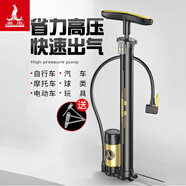 鳳凰自行車(chē)高壓打氣筒電動(dòng)車(chē)單雙管氣壓表充氣筒泵籃球氣球車(chē)載多用 鳳凰38B-01黑色數顯表