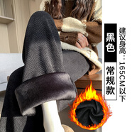 古萊登羊羔絨雪尼爾闊腿褲女秋冬季2024新款休閑棉褲小個(gè)子加絨藍(lán)色褲子 加絨-黑色加長(zhǎng)款高品質(zhì) XL適合體重126-145斤
