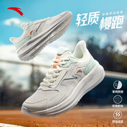 安踏（ANTA）運動(dòng)鞋女鞋網(wǎng)面透氣輕質(zhì)跑步鞋冬季減震慢跑鞋學(xué)生輕便休閑鞋子女 象牙白/淺曦綠-3 36.5