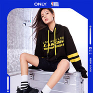 ONLYNBA聯(lián)名款字母印花抽繩連帽衛(wèi)衣女|12319S012 H1Z 黑色BLACK XL (175) 92A