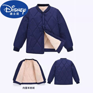 迪士尼新款一體棉校服神器童裝羽絨棉服內(nèi)膽中大男兒童保暖女童外套 藏青色 整塊棉不起坨 170 建議身高150-165CM