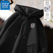真維斯（JEANSWEST）連帽開(kāi)衫衛衣中性風(fēng)重磅潮牌青少年春秋外套簡(jiǎn)約休閑男女同款帽衫 黑色（極簡(jiǎn)風(fēng)格X） M (推薦95-110斤)