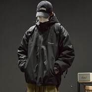 七武海棉衣男秋冬季保暖外套男士連帽棉服青年棉襖冬裝沖鋒潮流衣服男裝 MY8727-黑色 L