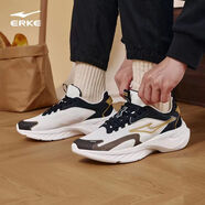 鴻星爾克（ERKE）運動(dòng)休閑鞋男士紅星軟底輕便耐磨透氣慢跑鞋青少年時(shí)尚跑步鞋 微晶白/正黑 39