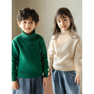 皮爾卡丹（pierre cardin）兒童100絨衫毛毛衫高領(lǐng)2026秋冬新款套頭加厚毛衣男女童裝 淺灰色 120 【收藏下單】