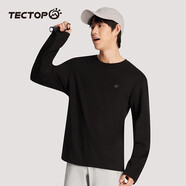 探拓（TECTOP）保暖長袖T恤男透氣戶外運(yùn)動(dòng)內(nèi)衣打底衫 黑色 M