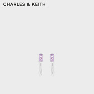 CHARLES&KEITH女士棱鏡半寶石時(shí)尚長(cháng)款耳環(huán)CK5-42120322 Lilac淺紫色 1個(gè) (對)