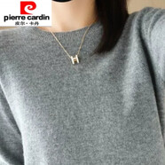 皮爾卡丹羊毛衫女圓領(lǐng)羊毛針織衫女冬季新款短款低領(lǐng)寬松長(zhǎng)袖毛衣女打底衫 灰色 M 100-110斤
