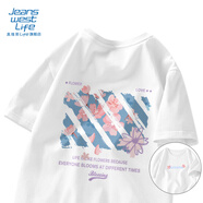 JEANSWEST LIFE真維斯短袖t恤男女情侶款大碼寬松重磅半袖中性風(fēng)潮流純棉體恤潮