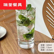 默然諾爾冰茶杯moito杯莫吉托杯加厚耐熱水杯海波直身杯果汁飲品杯子 直身杯420m l