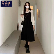 矜持范大碼秋季套裝女長(zhǎng)袖連衣裙女胖妹妹秋冬新款小個(gè)子收腰顯瘦長(zhǎng)裙 1197 L 95-115斤