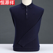 恒源祥爸爸裝翻領(lǐng)長(cháng)袖t恤男 春秋薄款中老年商務(wù)休閑羊毛針織體恤衫 上青 175碼【適合130-145斤】