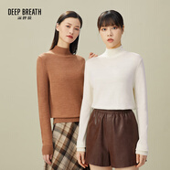 深呼吸DEEP BREATH女裝可機(jī)洗純羊毛打底針織衫女A300962 卡其 L (4碼)