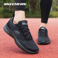 斯凱奇（Skechers）男鞋跑步鞋春夏季新款網(wǎng)面透氣減震男士休閑運動鞋子男輕便慢跑鞋 全黑色291 41