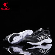 喬丹QIAODAN運動(dòng)鞋男新款男士跑鞋輕便減震防滑網(wǎng)面跑步鞋男 黑色/銀色（網(wǎng)面） 44.5