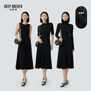 深呼吸DEEP BREATH 3D天衣無縫羊毛針織連衣裙A500278 A500283 A500285 黑-背心裙 圓領(lǐng) M (3碼)