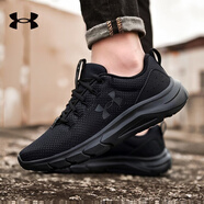安德瑪（Under Armour）跑步鞋男 緩震舒適輕便透氣低幫休閑運(yùn)動(dòng)鞋子 黑色 42.5