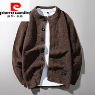 皮爾卡丹（pierre cardin）男裝雪尼爾加厚毛衣男士針織衫開(kāi)衫2025春秋韓版外穿潮流 棕色 175/L