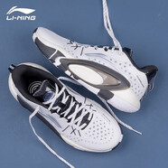 李寧（LI-NING）籃球鞋夏季新款低幫碳板透氣緩震訓練室內(nèi)外通用夏天比賽球鞋 標準白/黑色-1 42