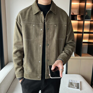帝歐萊夫秋冬季棒球服外套男夾克外套潮流加絨秋冬季休閑工裝夾克男外套 軍綠色 L (120-135斤)